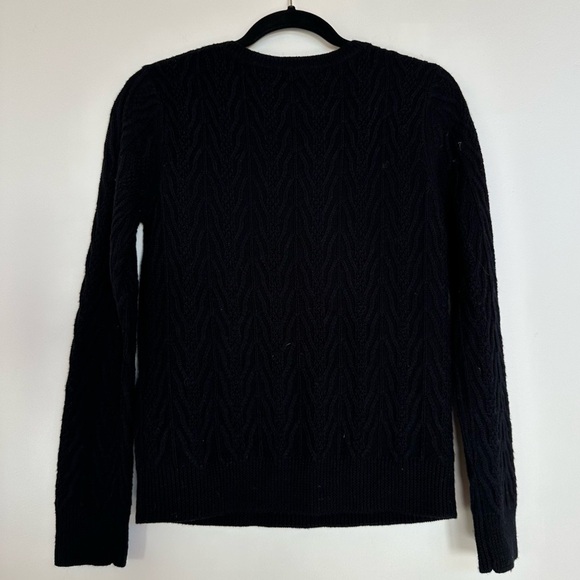 RED Valentino Black Wool Cable Knit Bow Bauble Pullover Sweater - Picture 2 of 8